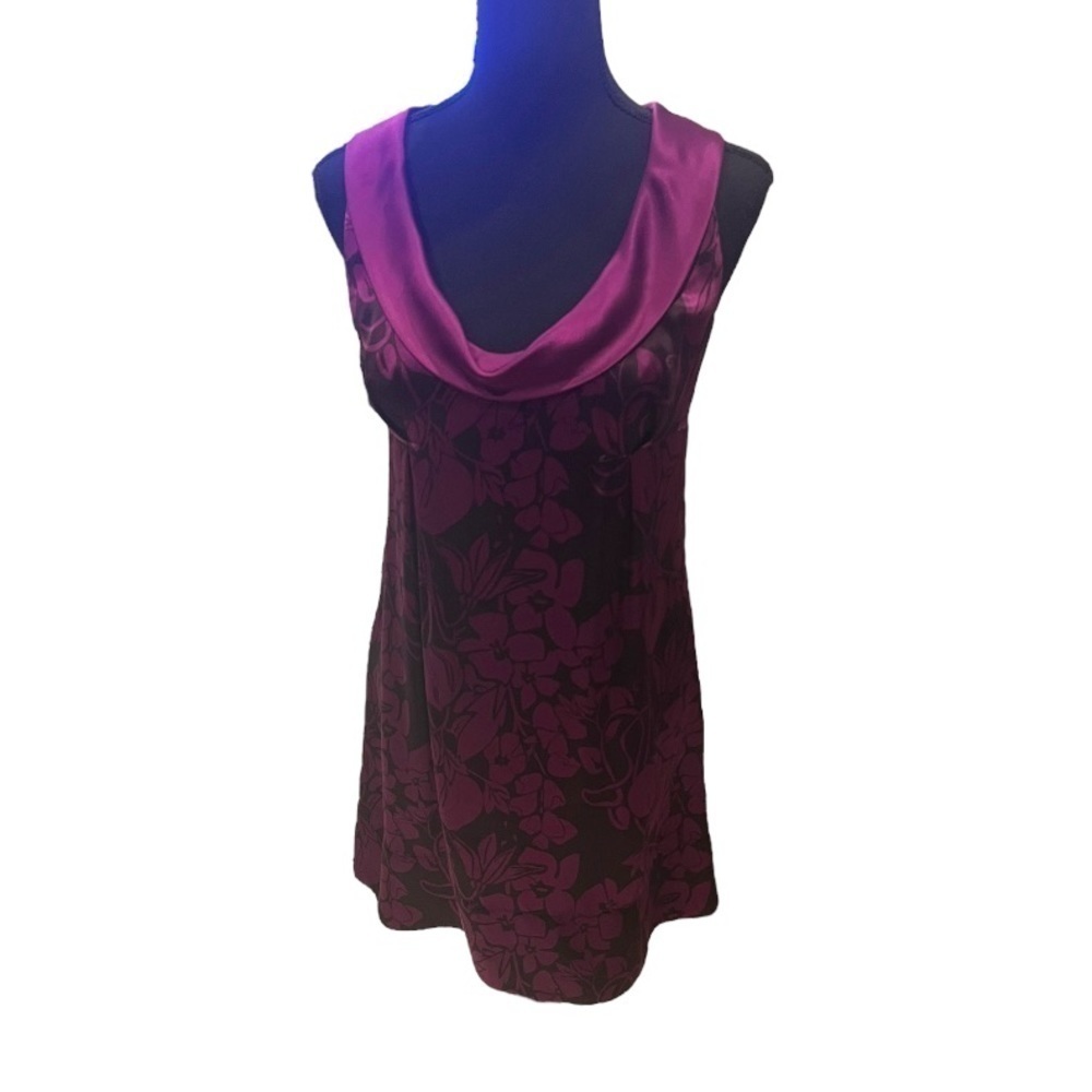 Rebecca Taylor Purple Floral Print Silk Dress Size 2